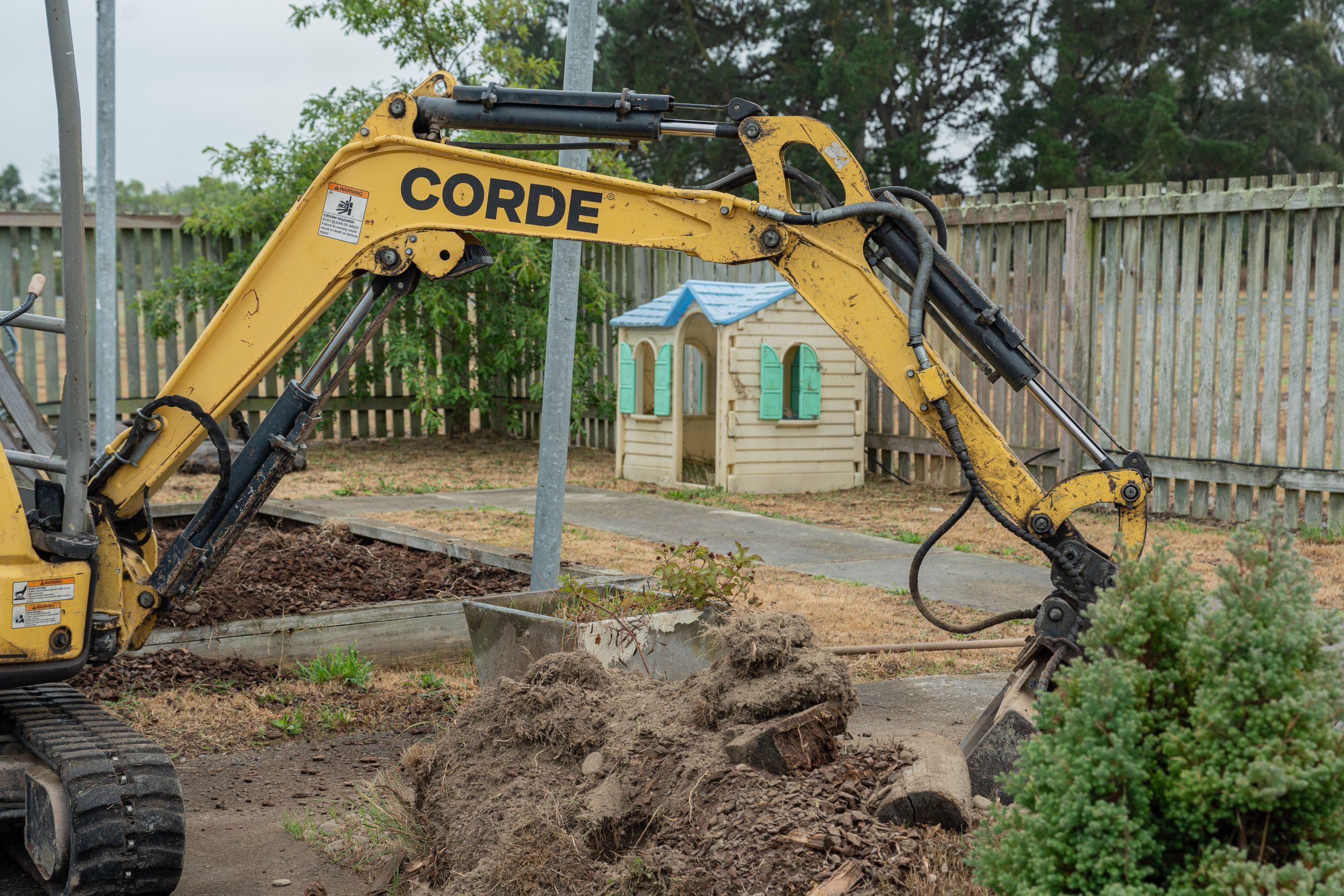 Burnham Neighbourhood Playgroup Refresh - In Progress - Excavator
